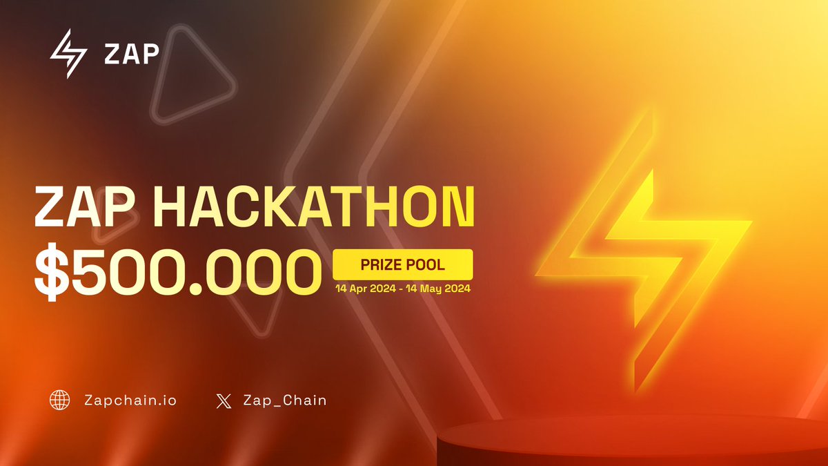 Zap_Chain's tweet photo. Introducing ZAP Hackathon!

We're awarding $500,000 to the brightest blockchain projects.

Bring your best dApp, impress our judges, and take your venture to the next level.

Submissions must run seamlessly on our network!

Sign up today! #ZAP #hackathon 

https://t.co/5Da3SHGLvy https://t.co/JHVENd6gix