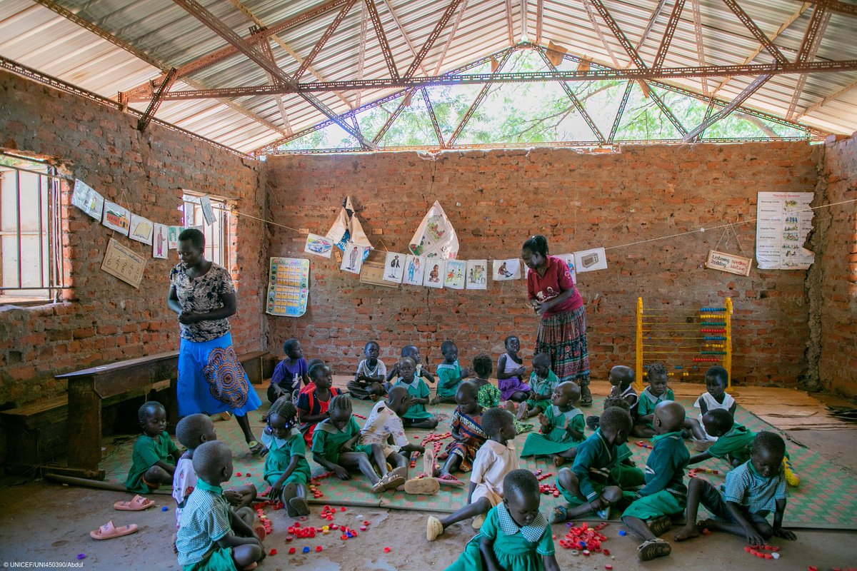 #EarlyMomentsMatter Children play at a UNICEF-supported early childhood development centre in #Uganda. Here, children learn positive behavioural practices like handwashing with soap and water, and about the importance of good nutrition.