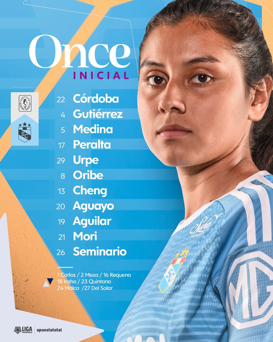 SCfemenino's tweet photo. Once confirmado para enfrentar a Cantolao.
¡Fuerza, Celestes! 🩵👏
#SCfem
#FuerzaCristal https://t.co/X3XQC2oDLr