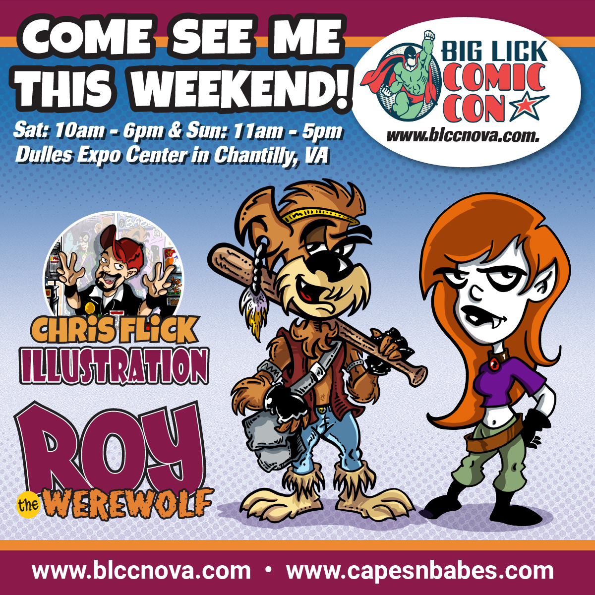 Today is the last dat to catch me at the Big Lick NOVA show at the Dulles Expo Center. I will be there all day today until 5:00pm! Hope to see you there! AWWWOOOoooOOOooOOOOOooooOOO!!!