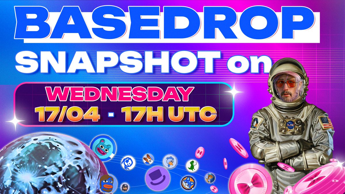 pinkonomic's tweet photo. You have until Wednesday! ⌛

📸 The #Basedrop snapshot will be taken at 17:00 UTC on Wednesday 17/04

✅ Eligibility: hold 10k $PINK on Base
🎊 Airdrop: Based on your best high score

Wish you a very Pink day! 🎀 https://t.co/j6C3WFDGGJ