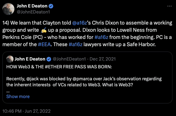 I wish @cdixon had been so worried about the entire crypto industry back in 2018 instead of trying to get Bitcoin and Ethereum a monopoly.