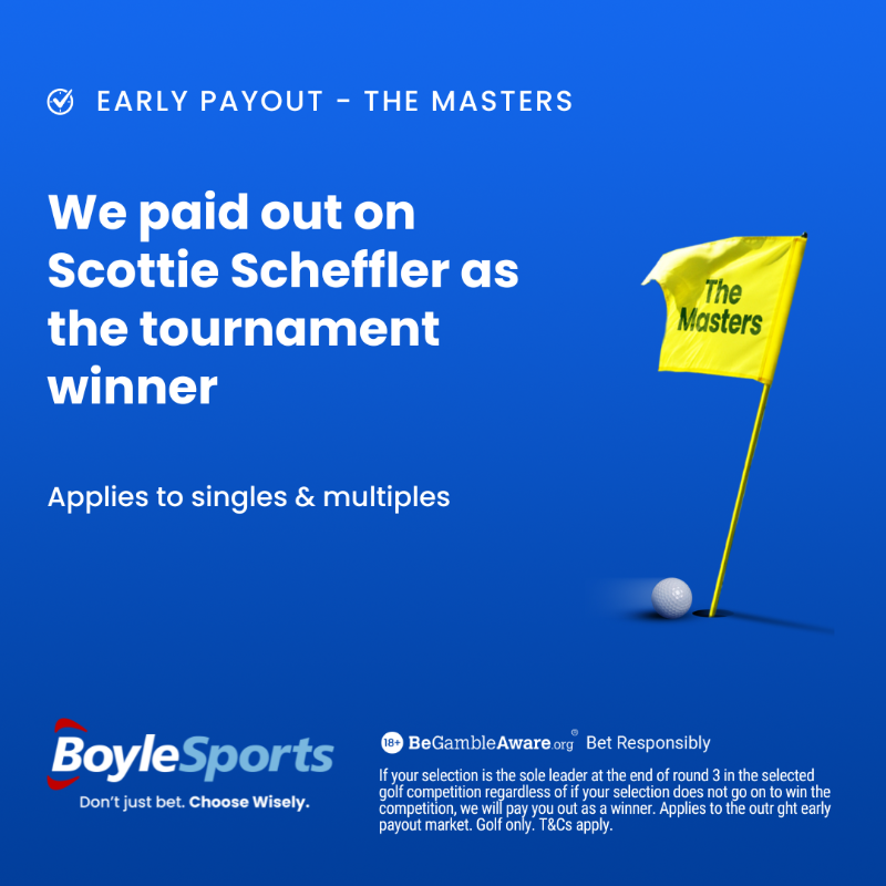 🏌️‍♂️ Scottie Scheffler edges ever closer to a second Green Jacket. 👀 We paid out on him as Masters winner after round three yesterday as part of our Early Payout market! #TheMasters