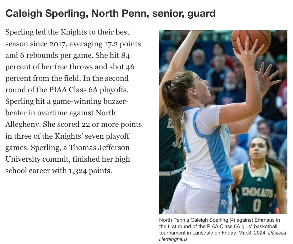 Congrats on 1st Team ALL AREA <a href="/CaleighSperling/">Caleigh Sperling</a> ! Loved every minute of this season and so glad I get to keep cheering you on in college 💙