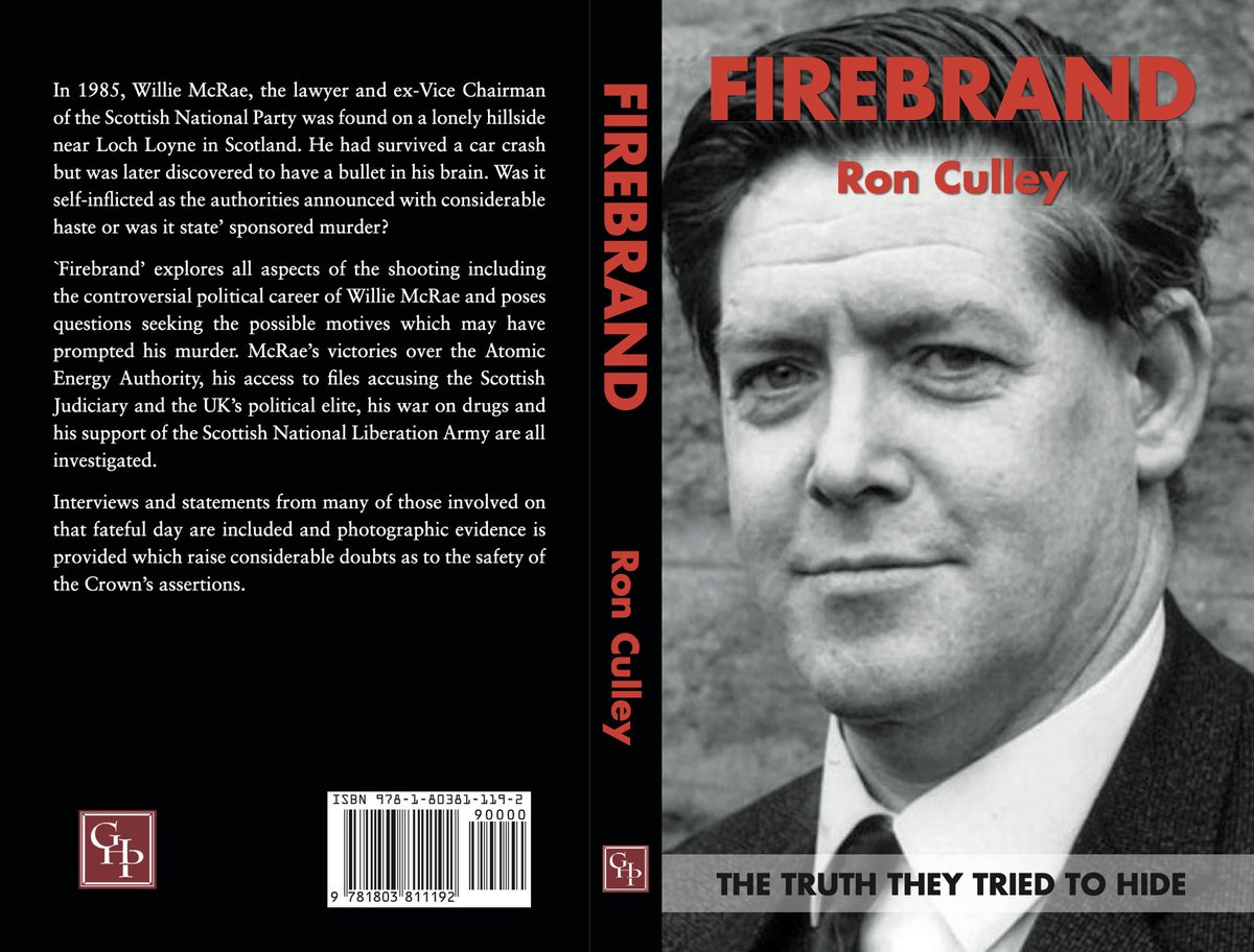 amazon.co.uk/Firebrand-Ron-… Read the definitive account of the shooting of SNP Vice-Chairman Willie McRae. Why and how did he die? Witnesses re-interviewed. Suicide or state-sponsored murder? J’accuse! Hard copy or Kindle.