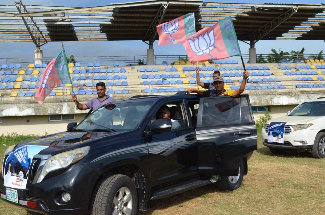 OFBJPNIGERIA's tweet photo. West Africa, Lagos, Nigeria; 14th April 2024, Indian professionals, businessmen, and Non-Resident Indians (NRIs) from Nigeria, West Africa, came together to campaign for the 3rd term of PM Narendra Modi. @overseas_bjp @vijai63 @BJP4India @vikikane @pravin_k75 @mevipul @PTI_News https://t.co/gJxPXWVS5J