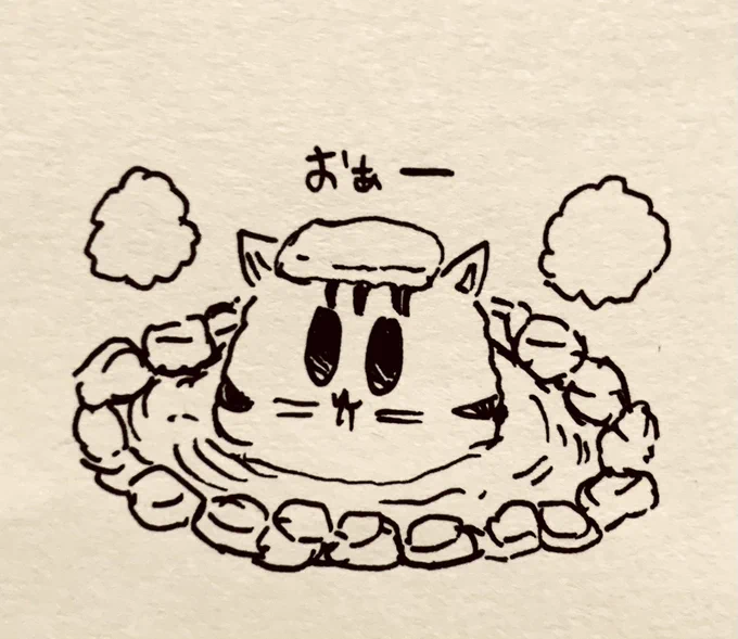 温泉に来てるもち虎さん♨️🐯🥛 