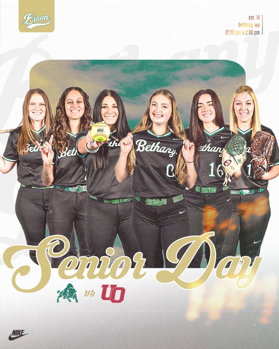 It’s Senior Day! 🦬🥎 🆚: The University of Olivet 📍: Bison Field | Bethany, WV 🕐: 12 pm (DH) 🔗: BethanyBison.com/composite