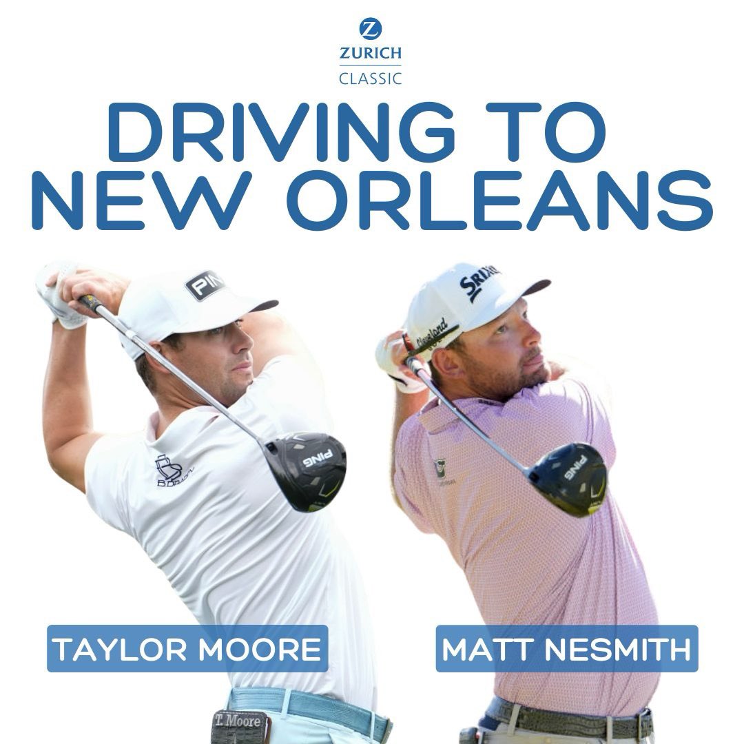 FORE! ⛳️ We'll be watching @taylormooregolf play Sunday at The Masters Tournament... then eagerly awaiting him to team up with @Matt_KneeSmith at the Zurich Classic of New Orleans! Get your tickets to watch the fun of PGA TOUR teams, April 25-28 in New Orleans...…