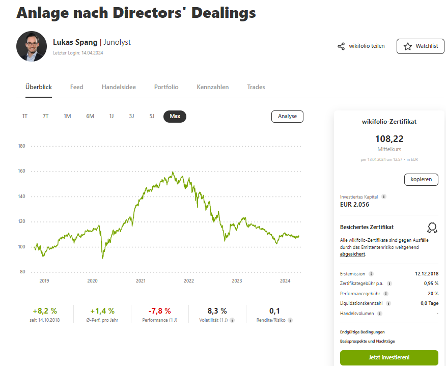 l_m_s15's tweet photo. Veränderungen KW 16/2024 #wikifolio "Anlage nach Directors' Dealings"
-> die Inv. Quote bleibt bei 55%
-> verkauft werden #BijouBrigitte & #Bilfinger (keine Insiderkäufe letzte 3 Monate)
-> gekauft wird #Qbeyond
-> Ytd. -3,0%
👉zum wikifolio: https://t.co/xjQZ66o4WU https://t.co/OqzrpZterD