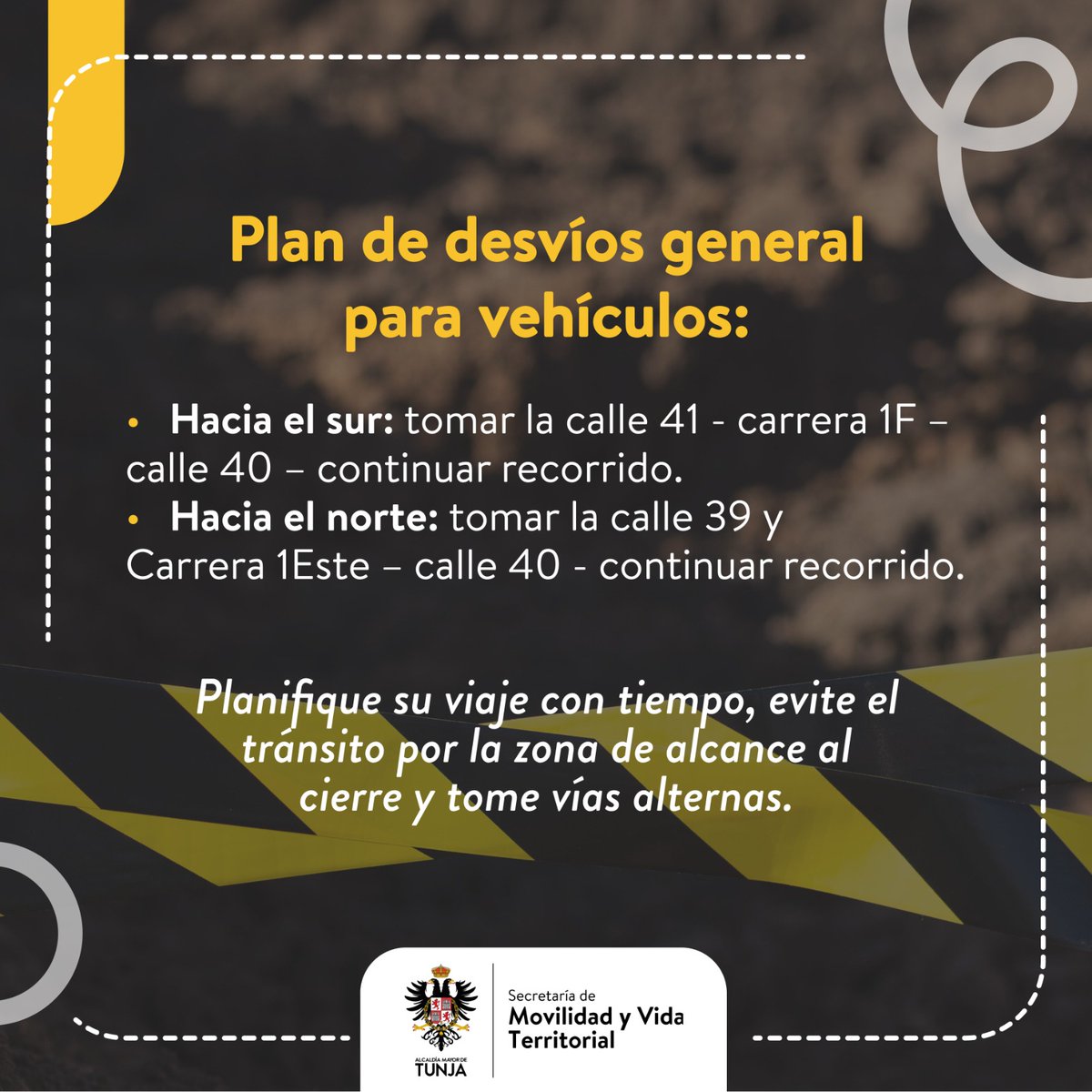LaIndependenci1's tweet photo. La @MovilidadTunja alertó sovbre cierres viales, por construcción de alcantarillado pluvial y sanitario, se va a presentar cierre vial en la Avenida Universitaria, entre calles 40 y 41, desde el 13 de abril hasta el 20 de abril, en horario nocturno, de 9:00 p.m. a 6:00 a.m. https://t.co/jqKFry30R2