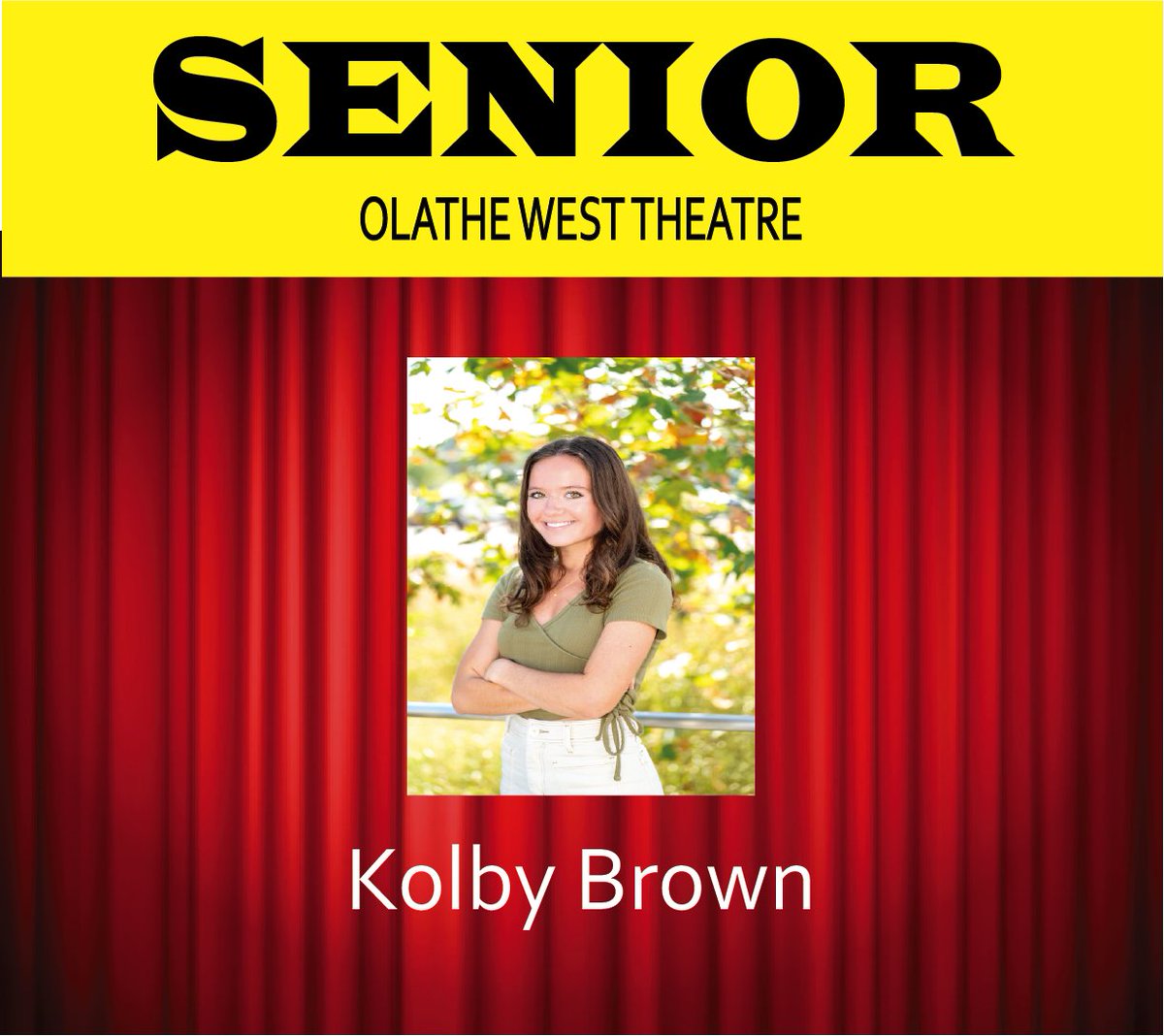 OW_Theatre's tweet photo. 🎭Senior Spotlight🎭 
Kolby Brown  

Kolby plans to attend the University of Oklahoma to major in Journalism and Vocal Music.  
Underclassmen for advice: 

"Don’t be afraid to try new things and take risks even if it means you fail sometimes (and start memorization right away)." https://t.co/fbhTl923TT