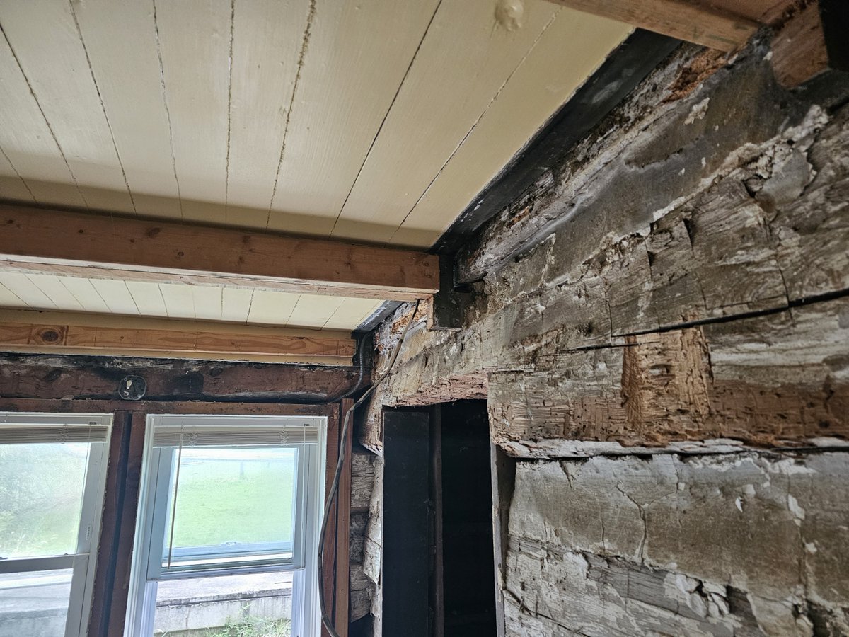 Getting to save an old log cabin is an absolute pleasure. We are eager to learn more about the history of this home that has been renovated many times years ago and is coming back to life as a modest farmhouse. #designmatters