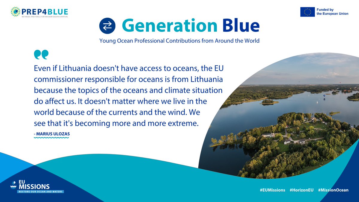 Despite Lithuania's lack of direct ocean access, <a href="/MariusUlozas/">Marius Ulozas 🇱🇹🇺🇦</a>   highlights the global relevance of oceanic and climate issues.

A powerful reminder that the impact of our actions transcends borders. 🌍

#EUMissions #HorizonEU #MissionOcean #GenerationBlue