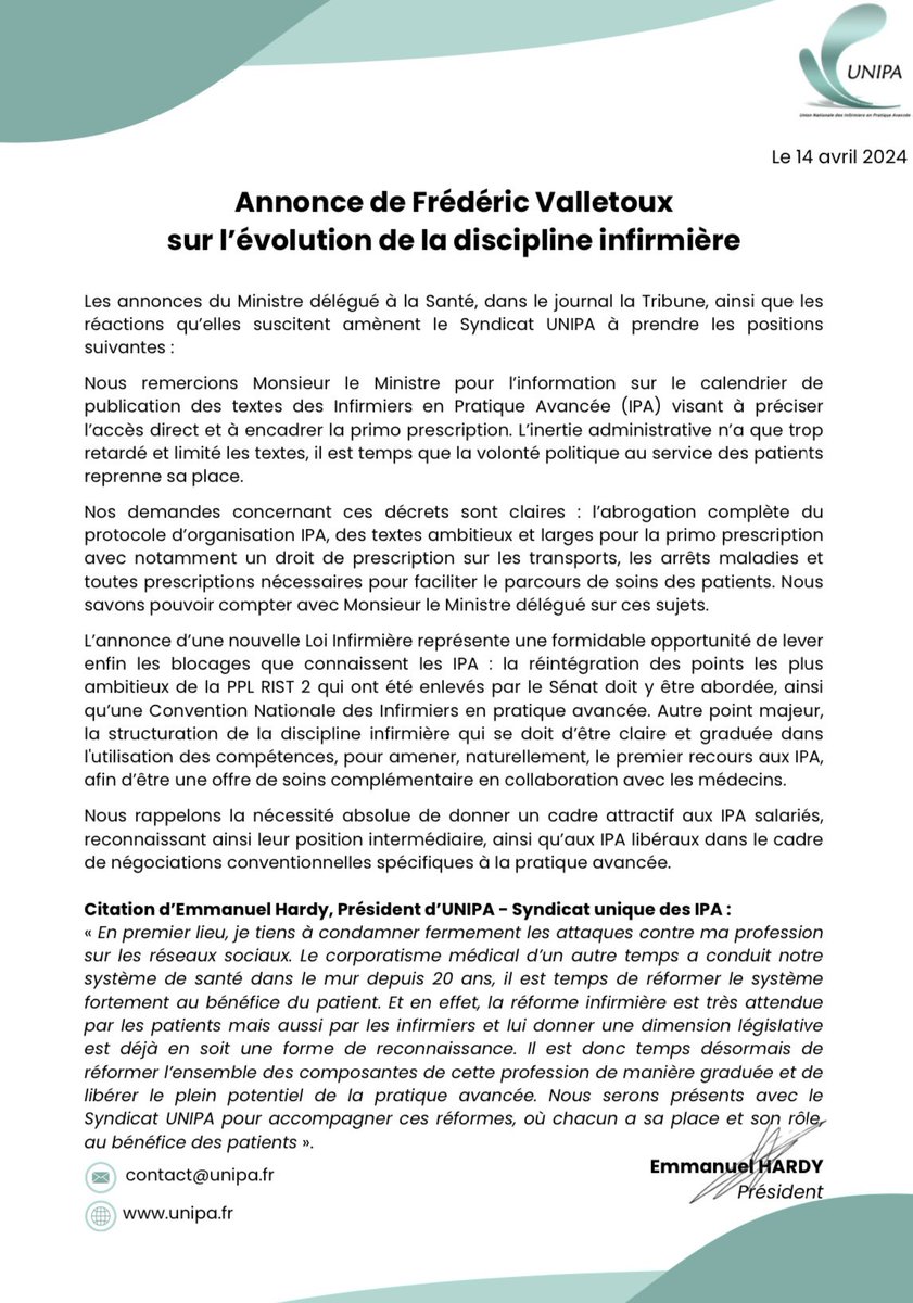 Syndicat UNIPA tweet media