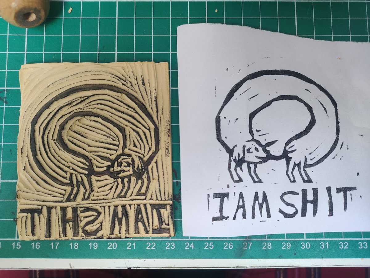 are we fucking with crywank dog linocut stamp🔥🔥
