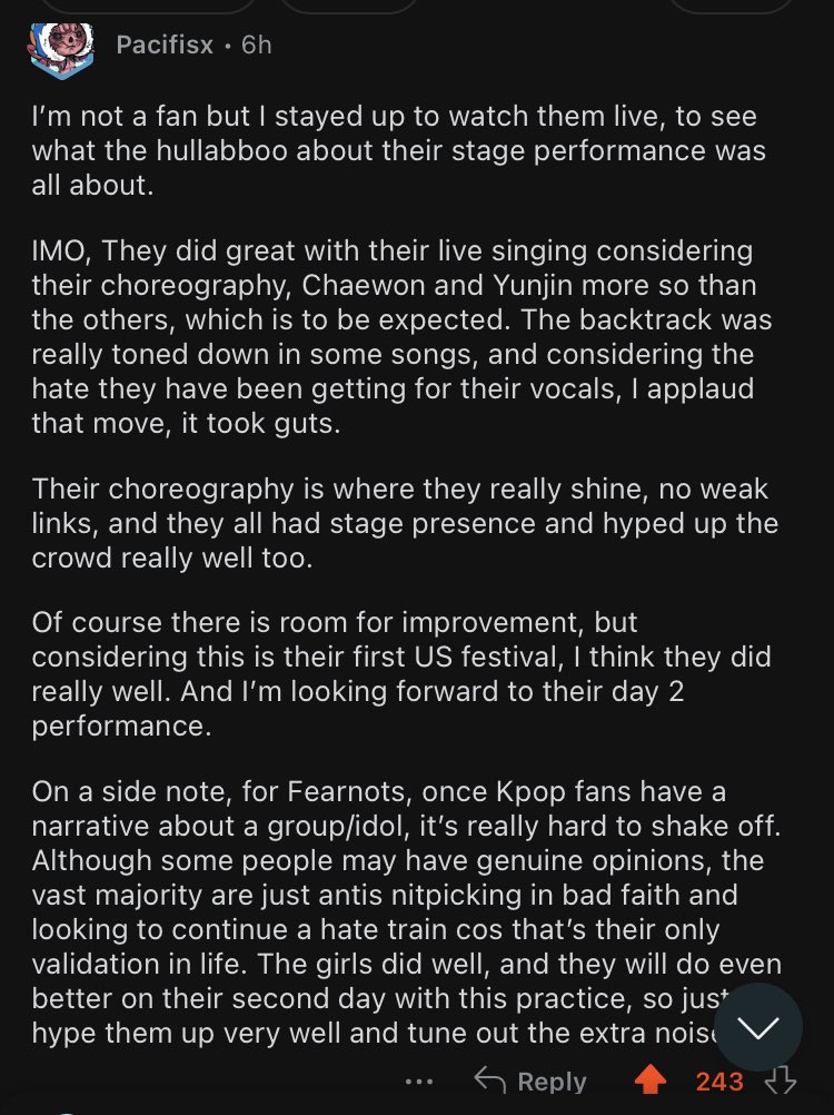 reddit out of all places being nice... but this person really spilled, le sserafim you did well
