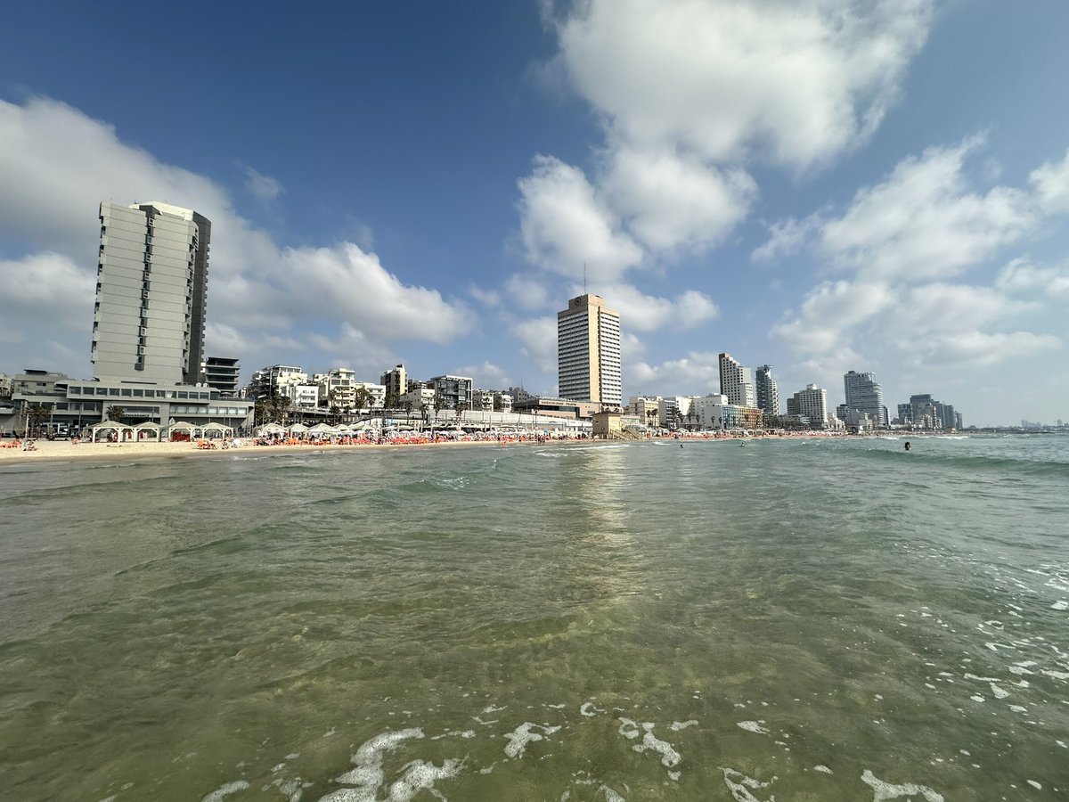 In Tel Aviv Israeli residents (and us guests) woke up, had breakfast, checked the news, and then went to work or to the beach. #Israel is resilient & carries on despite Iran and its proxies. #IStandWithIsrael #AmIsraelChai #jewishlivesmatter