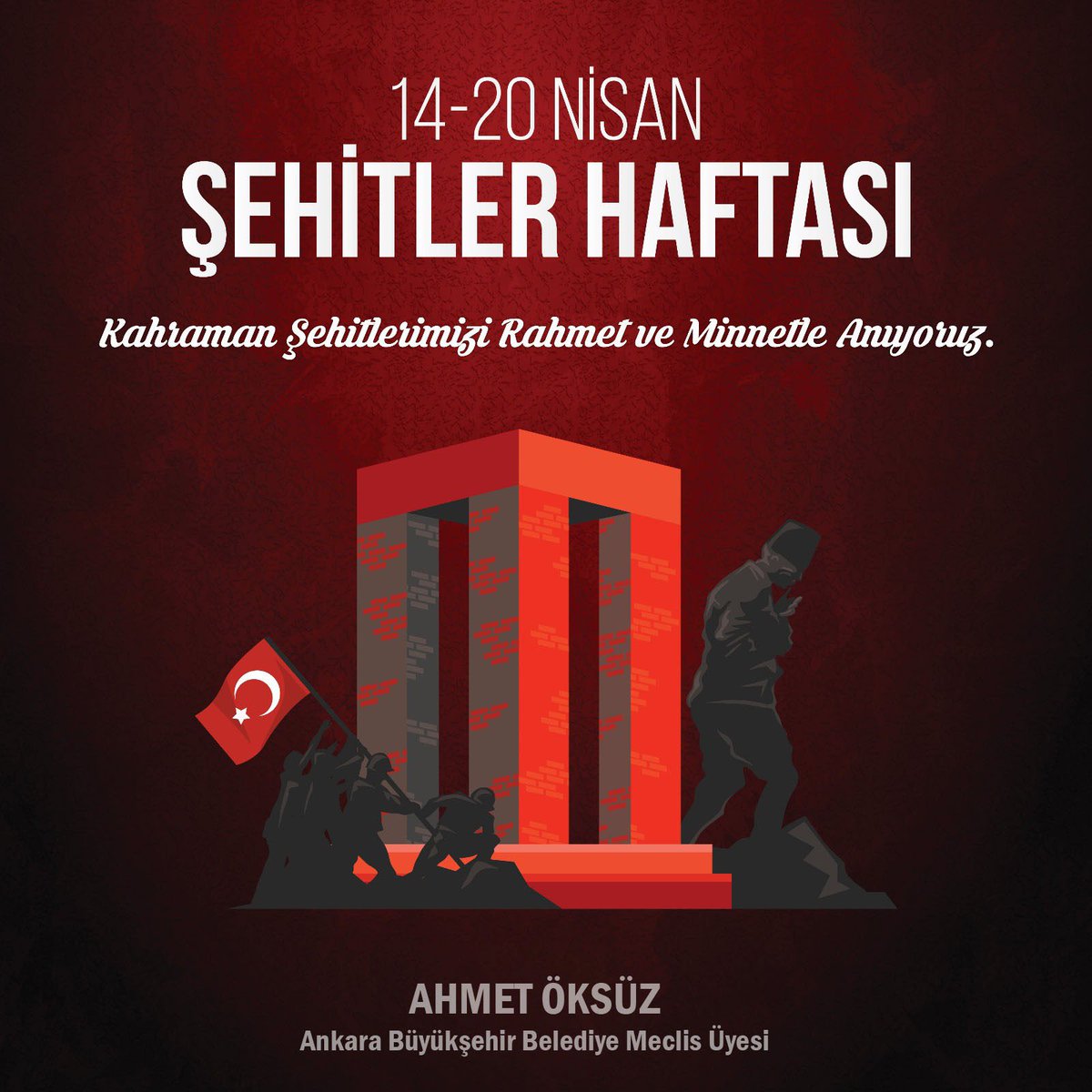 Başta Ebedi Başkomutanımız Başbuğumuz Gazi Mustafa Kemal ATATÜRK ve silah arkadaşları olmak üzere tüm şehitlerimizi sonsuz saygı, sevgi, minnet ve rahmetle anıyorum. #ŞehitlerHaftası