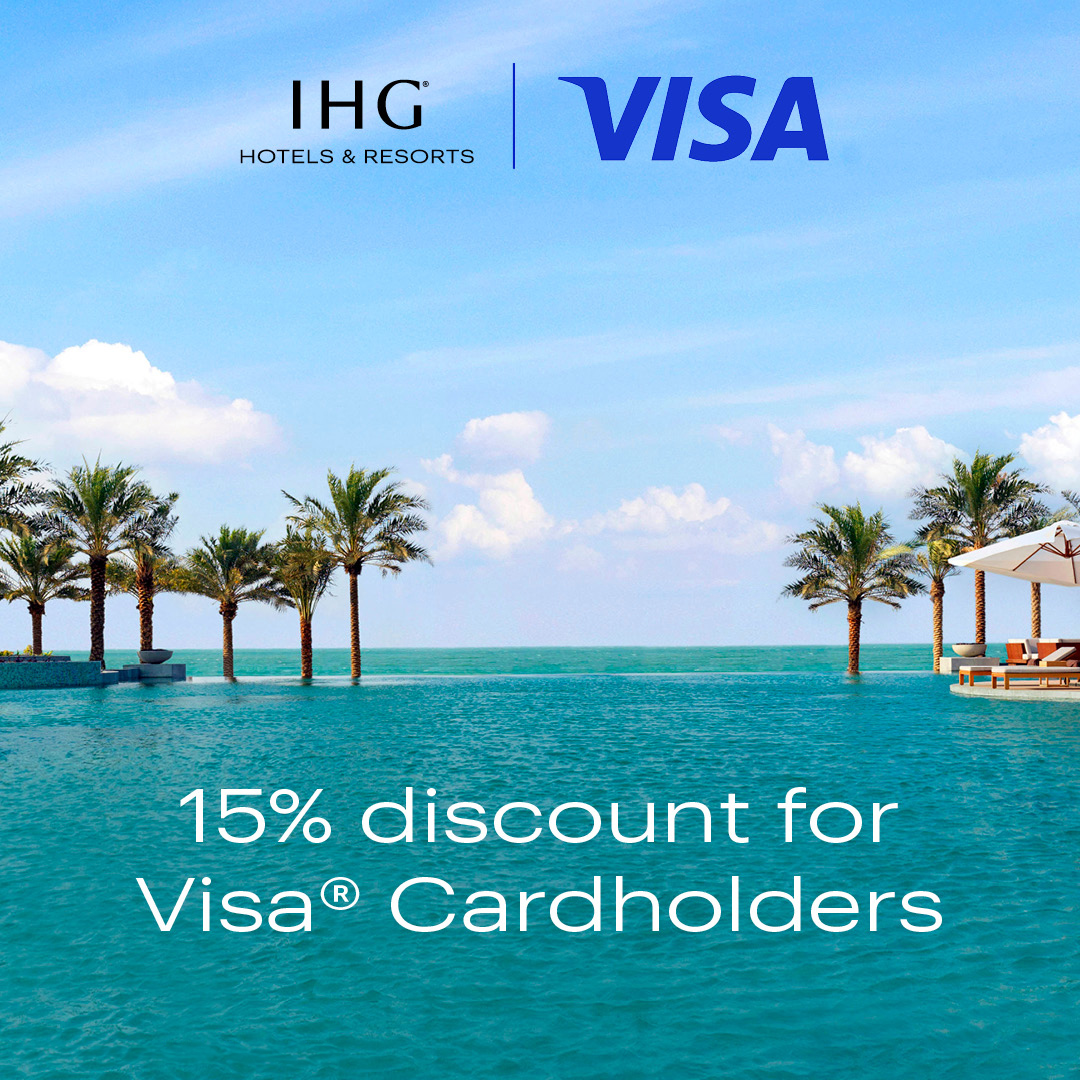 Book your next break at any of the 200+ IHG Hotels &amp; Resorts across the Middle East, Africa, &amp; more destinations.
احجز إجازتك في أكثر من 200 خيار لدى فنادق ومنتجعات IHG عبر الشرق الأوسط وأفريقيا.
Visit ihg.com/VisaSpecial to know more.
#IHGVisa #TrueHospitality #ExperienceIHG