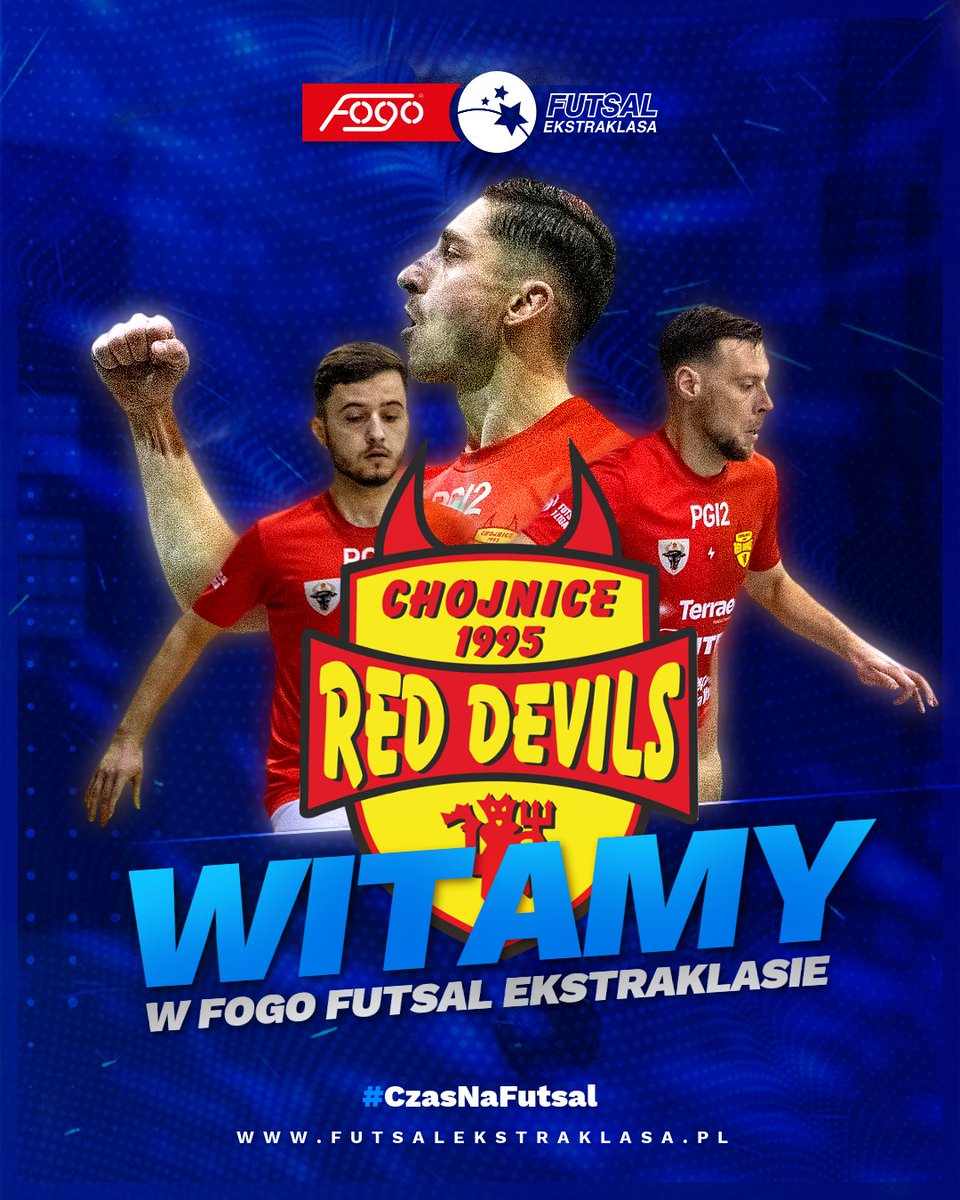 FutsalEkstra's tweet photo. W przyszłym sezonie ponownie zawitamy do Chojnic ❗👋 #RedDevilsChojnice z awansem do 𝙁𝙊𝙂𝙊 𝙁𝙪𝙩𝙨𝙖𝙡 𝙀𝙠𝙨𝙩𝙧𝙖𝙠𝙡𝙖𝙨𝙮 🏆 Gratulacje 👏👏👏 #CzasNaFutsal https://t.co/46muclQIJi
