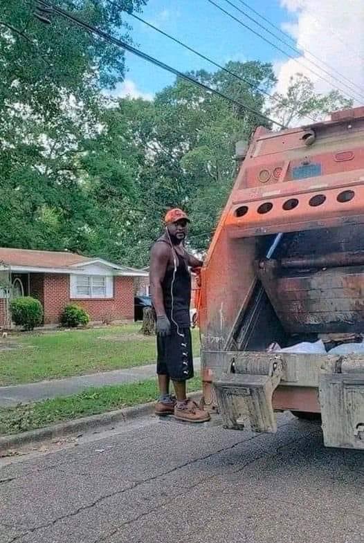 I witnessed this sanitation employee return a trash can to the side door of an elderly ladys home this morning. After speaking with her I learned that her mobility is limited and this man does this for her every week. Credit: Teresa Headley