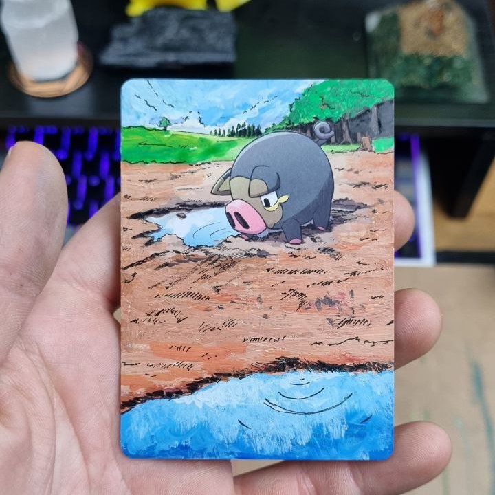 A LeChunk'y-boi custom card for an amazing being. 1/2 - So cool to finally take my time to sit down and paint after a rollercoaster week. Thank you @0xStoek for letting me tap in again to this. So much is happening that taking my time to zone in is really therapy.
