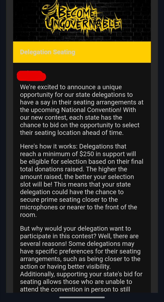 The National Convention is being run like Spirit Airlines - this new 'pay to select your seat' is embarrassing. If you want members to donate, thr LNC knows what it needs to do. Stop suing members and state affiliates!