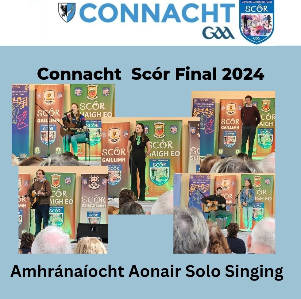 We're after finishing the Amhránaíocht Aonair and next up is the Scéalaíocht #GAAGaeilge ##GAABELONG #ConnachtScór