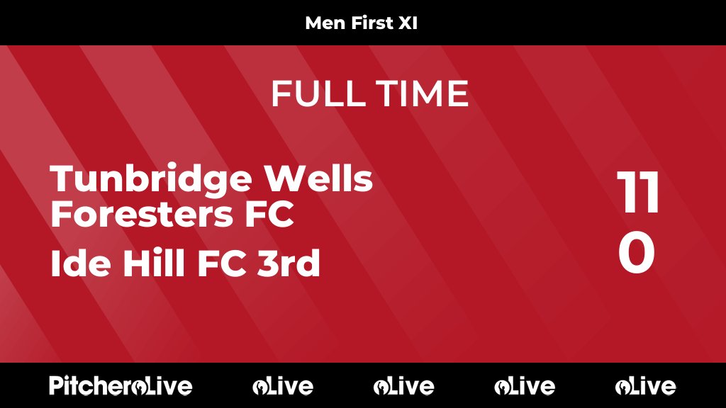FULL TIME: Tunbridge Wells Foresters FC 11 - 0 Ide Hill FC 3rd
#TUNIDE #Pitchero
forestersfc.com/teams/261752/m…