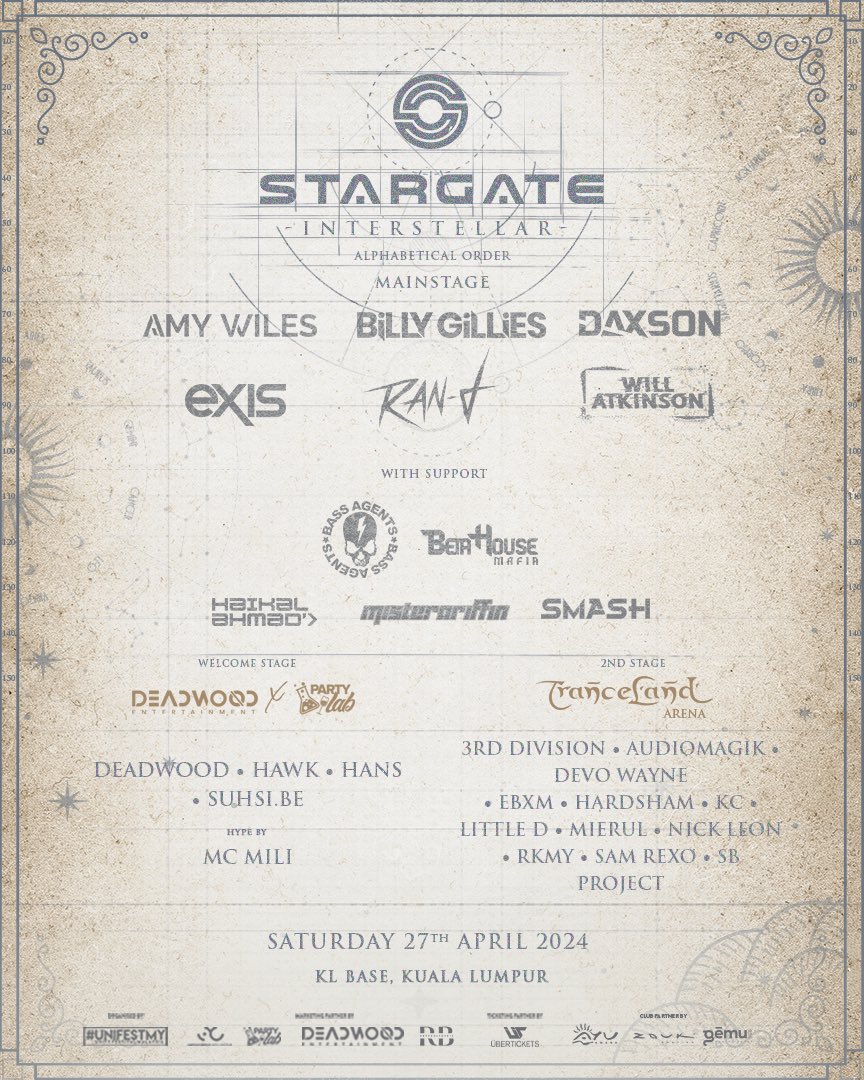 STARGATE: Interstellar full lineup!

27 April
KL Based
2pm onwards

Another epic night!