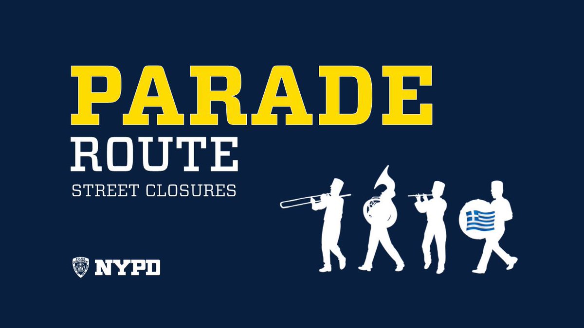 🚧 STREET CLOSURE: TODAY, Sun, 4/14 starting at 12pm, the following Upper East Side streets will close to vehicles/bikes for the Greek Independence Day Parade: • 5th Avenue—East 59th to East 84th Street & side streets along route MTA busses will be rerouted to Lexington Avenue