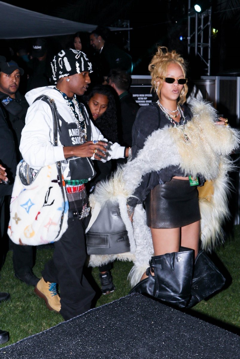 Rihanna with A$AP Rocky at Coachella yesterday