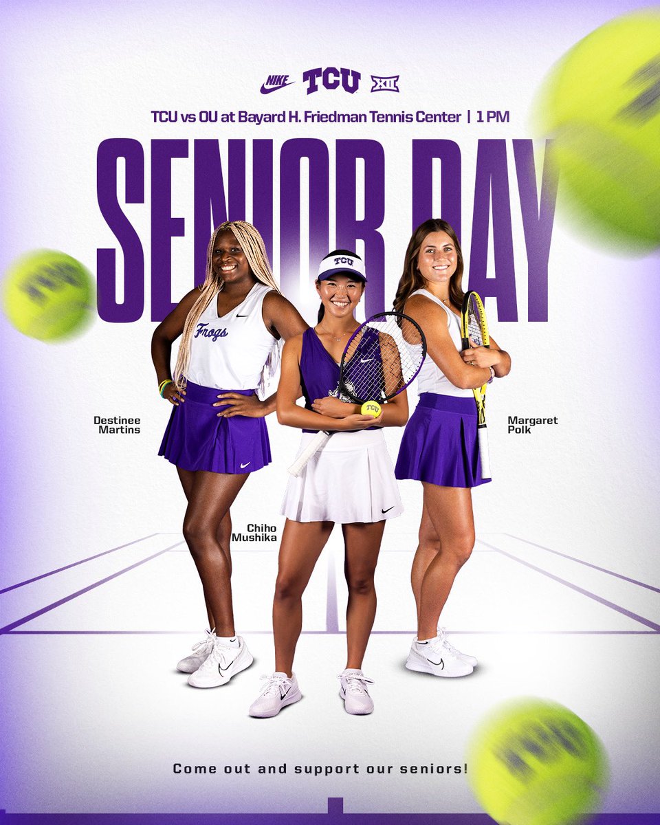 See y’all at the purple courts 💜 🔗 linktr.ee/tcuwomenstennis #GoFrogs x #BuildBelief