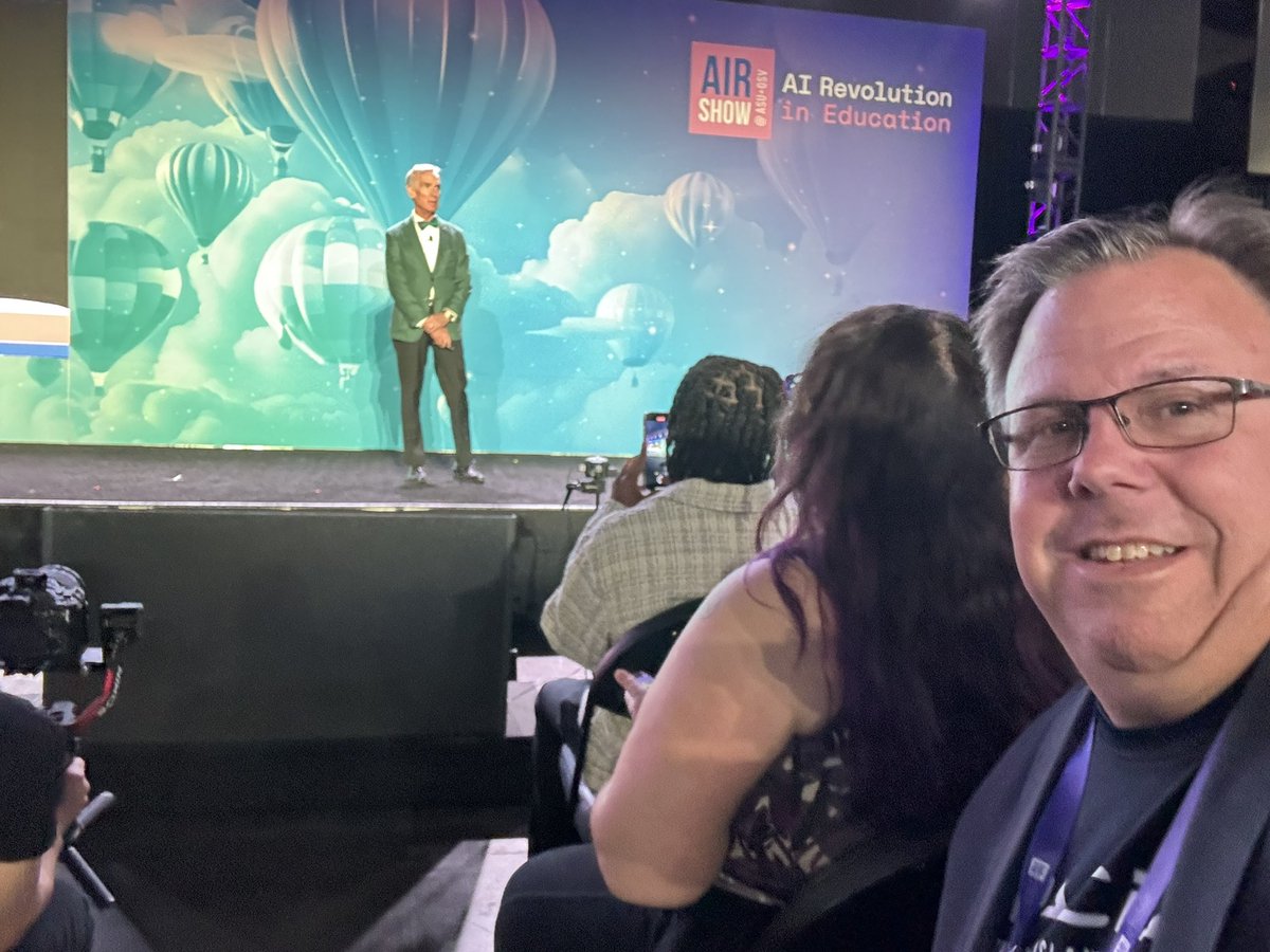 phintz's tweet photo. Not gonna lie, it was pretty cool hanging out &amp; learning with my new friend @BillNye, you know him as The Science Guy! He is spot on when it comes to #WorldClimateChange &amp; ways we can overcome this massive problem! @asugsvsummit @ISTEofficial @techlearning @FutureReady @NTHSD219 https://t.co/mnTWymicoc