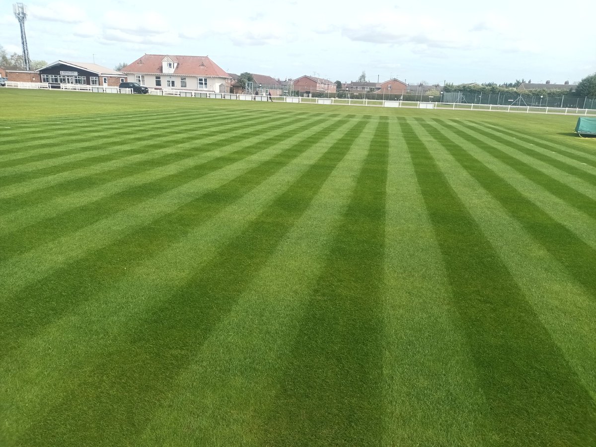 Always a groundsman favourite photo at this time of year then 22 thugs with big heavy feet arrive and ruin it.
Big thanks to Keith Exton @PitchesUk 
For putting the levels right after 30 years of struggling with dips 
@BumbleCricket 
@karl_mcdermott
@cricketyorks 
@ECB_cricket