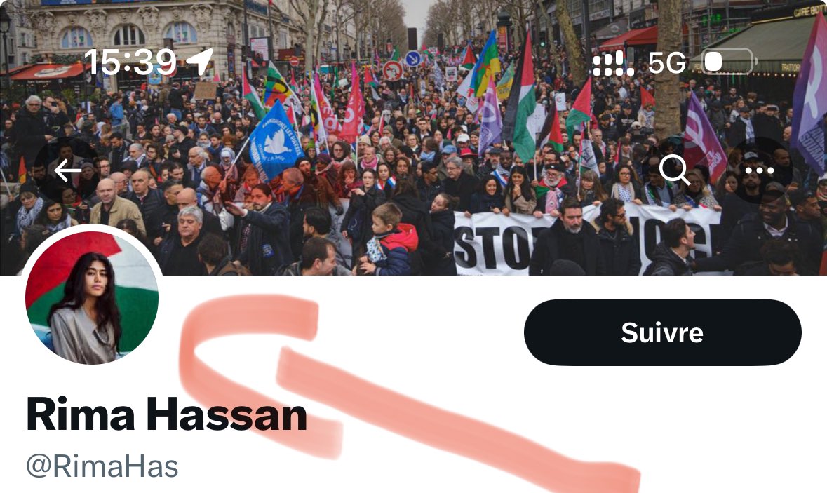 Rima Hassan, cette blague permanente. Apparemment les drapeaux étrangers la dérange. Rappel : elle souhaite être élue *française* au parlement *européen*. Ça ne se voit pas.