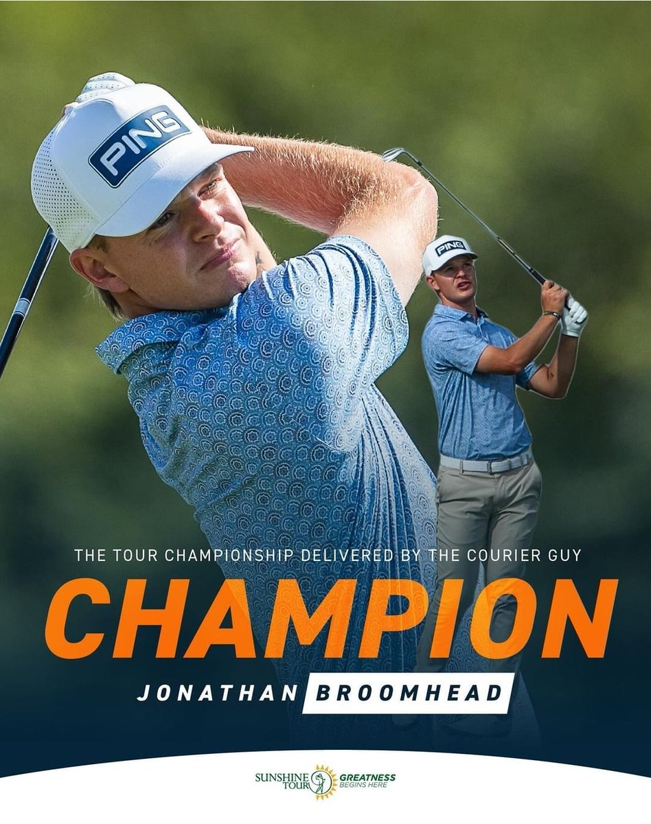 GolfRSA's tweet image. #superproud of former #SAStrokePlay champ &amp;amp; GolfRSA National Squad member Jono Broomhead, winner by 2 strokes of the @Sunshine_Tour's season-ending Tour Championship delivered by 
@TheCourierGuy_ 🏆

#golfrsa #itstartshere #SunshineTour #GreatnessBeginsHere