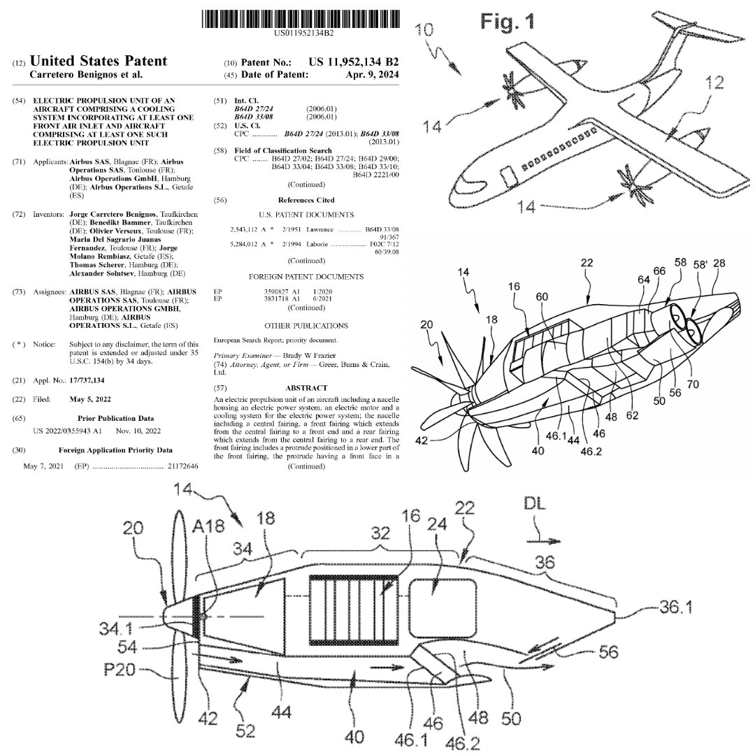 Electric Aircrafts are coming! 

Airbus receives a granted patent related to an electric propulsion unit.

US Pat. No. 11,952,134

#airbus #patents #electriccars