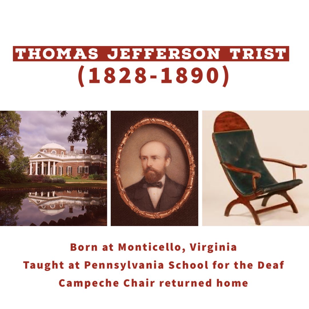 #deafhistorymonth 

Instead of discussing Thomas Jefferson, let’s delve into the life of Thomas Jefferson Trist. Trist, the great-grandson of Thomas Jefferson, was born at Monticello, Jefferson’s residence in Virginia. Trist was Deaf. 1/