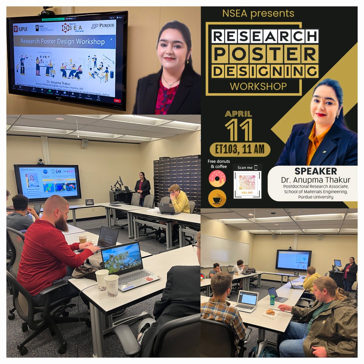 Grateful for the enriching journey post an interactive workshop on research poster designing by the incredible Nano Science Engineering Association (NSEA)! @LifeAtPurdue #research #sciencecomm #scicom #BoilerUp #workshop2024 #researchposter