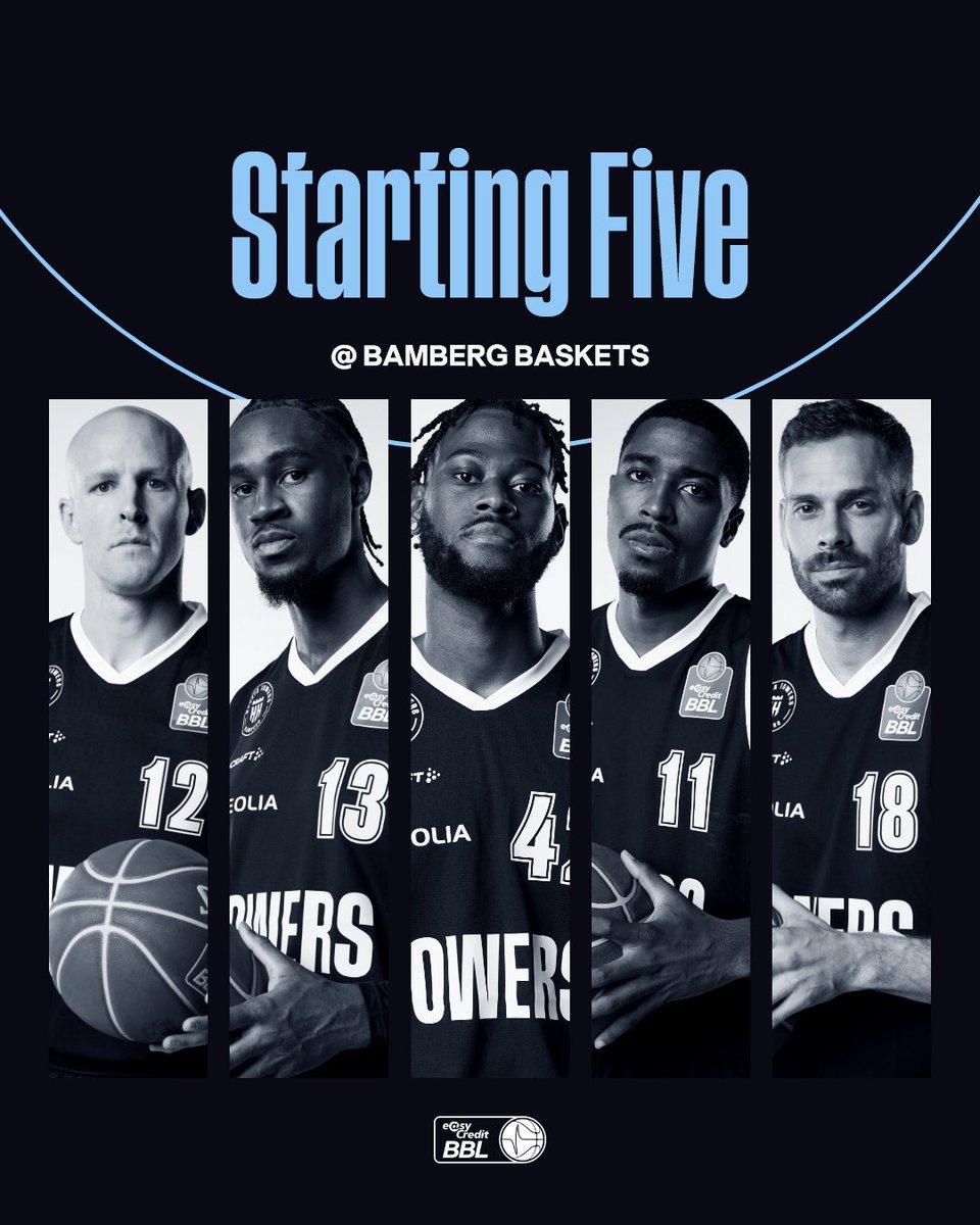 hamburgtowers's tweet image. #Towers_Live Unsere #StartingTowers im Spiel die
@Bamberg_Baskets 

🏀 #42 Durham 
🏀 #11 Christmas 
🏀 #13 King
🏀 #12 Hinrichs
🏀 #18 WoBo  

#3 Hughes setzt heute aus. 
📺#LIVE bei @dynsport 👉 twrs.me/dyn | #VeoliaTowersHamburg