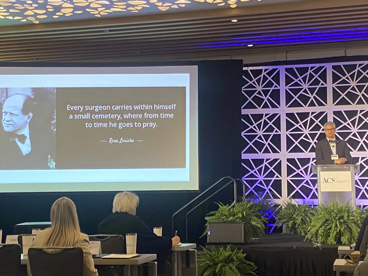 Wow, just wow. Incredible opening talk by @skgeevarghese at @AmCollSurgeons Leadership & Advocacy Summit on moral injury. Creating a culture that allows surgeons to be human, allows surgeons to be better. Looking forward to his Grand Rounds at @OhioStateSurg this month! #ACSLAS24