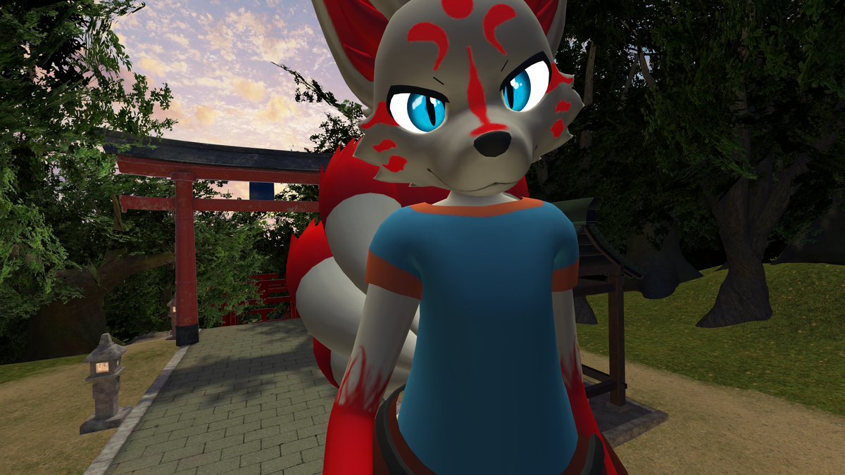 BlazeMari39's tweet photo. A new avatar revealed!
Shiro is a Kitsune that was born from a blue wisp of blue flame have amnesia he struggles to remember if he was really a god japanese folk found him and took him in as of now he lives in his own shrine watching over his people. #VRChat #Regulus #Gigash https://t.co/vKwjyhVDO3