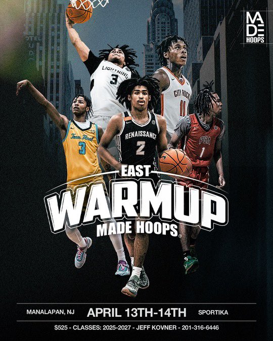 9:10 set @madehoops East Warmup: 17u - NJ Scholars EYBL vs East Coast Cyclones MHC 17u - Riverside Hawks UAA vs Team Durant EYBL 17u - Exodus EYBL vs NJ Shoreshots HGSL (Girls) 17u- 6th Boro Hoops MHC vs Epic Elite UA Rise 17u - Jersey Force MHC vs CM3 MHC 🔥🔥🔥🔥🔥🔥