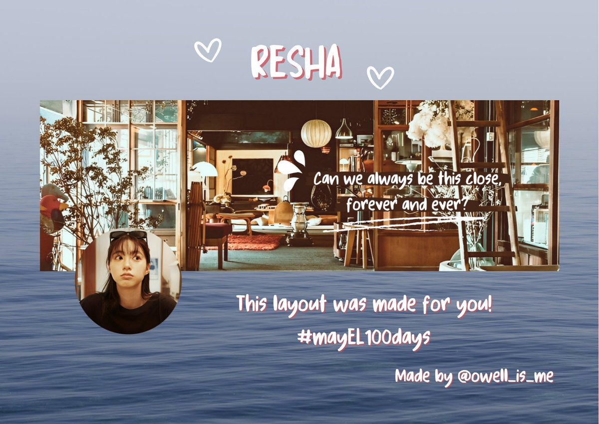 clairedolent's tweet photo. Layout keren nan kece dari Abang @owell_is_me, terima kasih atas kerja kerasnya! Dan happy 100 days #mayEL [@kitsuneey &amp; @parwody] semoga kalian semakin langgeng dan terus bersama dalam waktu yang lama. 🫶🏻 https://t.co/JfgWGq5eI1