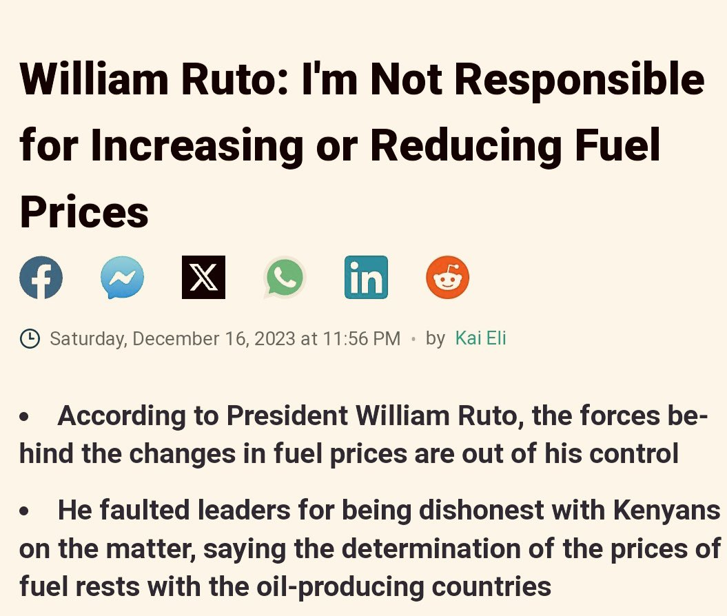 So when did he discover that he was responsible for an increment or a reduction in fuel prices?