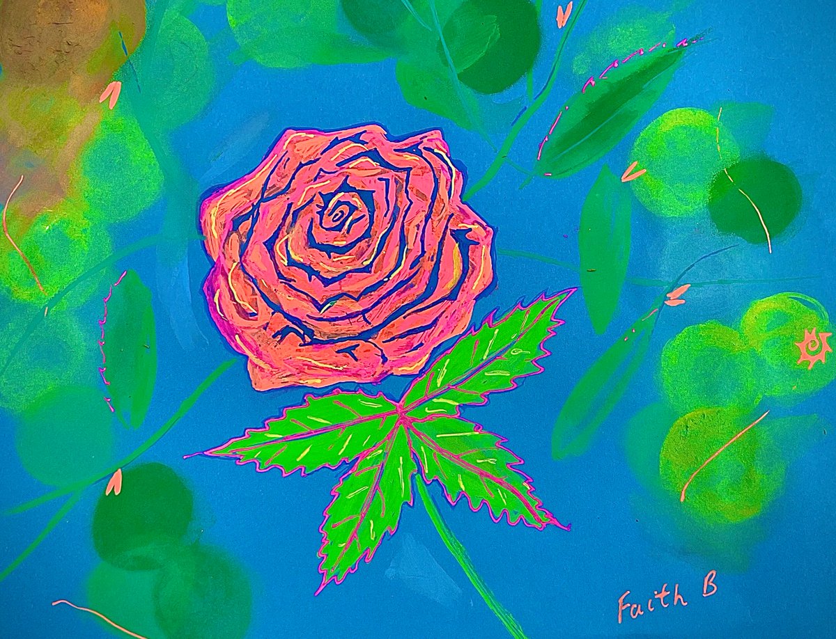 rose in blue 🧡🌹 💙✨💚