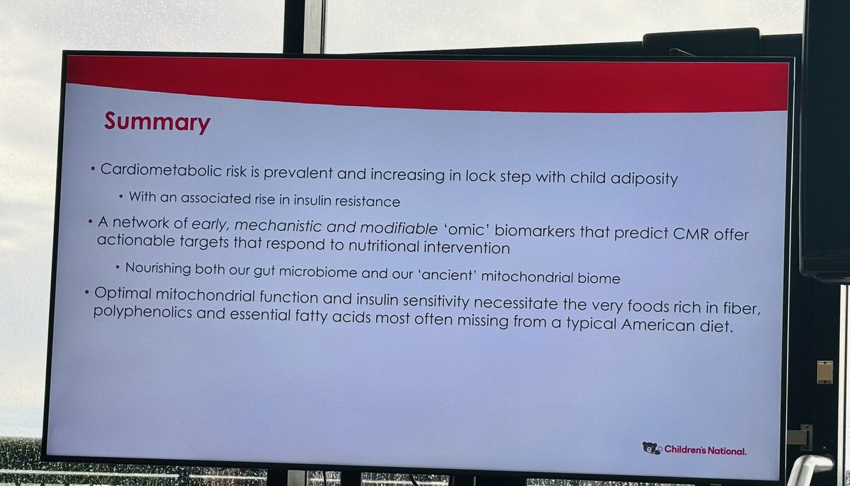 Dr Mietus-Snyder (4/4/24) discussing next generation, modifiable cardiometabolic #biomarkers: mitochondrial adaptation & metabolic resilience in healthy children & children with #obesity at #PIBDRD24 @ChildrensNatl