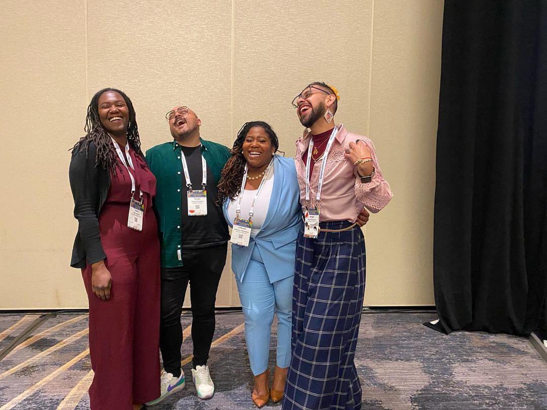 So grateful for the beautiful community we built at the @AERADivJGradNet panel on navigating the inter/intrapersonal aspects of the faculty job market. Thank you to @JanellaBTweets , @RayKhadejah, and @GabHaggins for organizing.